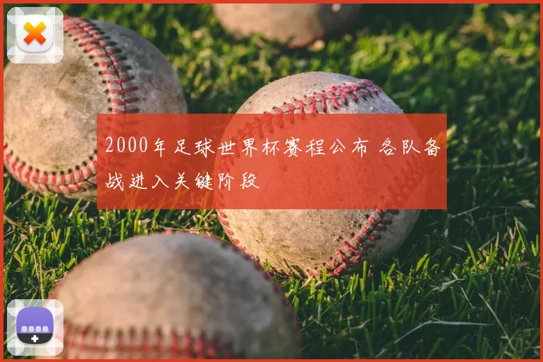 2000年足球世界杯赛程公布 各队备战进入关键阶段